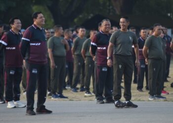 Pangdam IM, Kapolda dan Jajaran Kompak Lakukan Olah raga dan Halal Bihalal