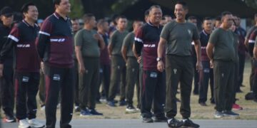 Pangdam IM, Kapolda dan Jajaran Kompak Lakukan Olah raga dan Halal Bihalal