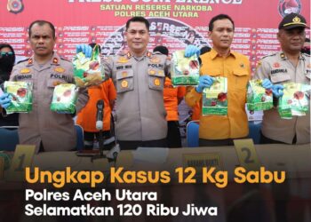 Polres Aceh Utara Ungkap Kasus 12 Kg Sabu, 3 Tersangka Diamankan