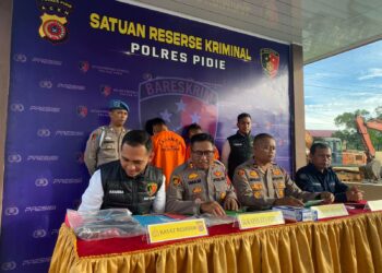Kapolres Pidie Pimpin Upacara Sertijab Kabag SDM, Kasat Lantas, Kasat Resnakorba, Kasat Polairud dan Kapolsek