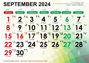 Daftar Hari Besar September 2024: Libur & Tanggal Merah