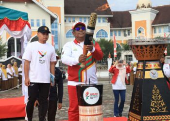 Upacara Penyambutan Kirab Api PON XXI 2024 di Aceh Utara