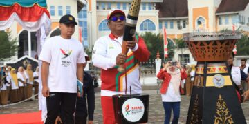 Upacara Penyambutan Kirab Api PON XXI 2024 di Aceh Utara