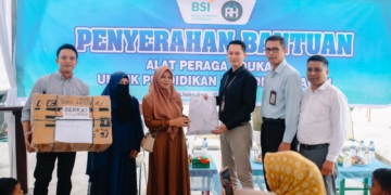 BSI Serahkan Alat Peraga Edukasi untuk PAUD di Aceh Utara