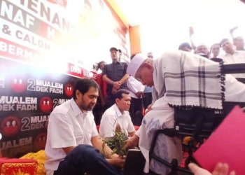 Mualem-Dek Fadh Resmikan Posko Pemenangan di Banda Aceh
