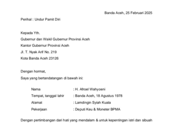 Beredar, Surat Pengunduran Diri Hoaks Deputi di BPMA