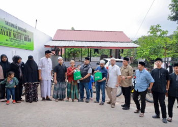 Bank Aceh Bersama Komunitas Go-King Salurkan Bantuan Sembako untuk Anak Yatim di Aceh Besar