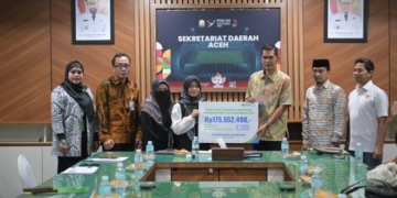 Serahkan Santunan untuk Ahli Waris Abu Razak, Plt Sekda Aceh Apresiasi BPJS Ketenagakerjaan