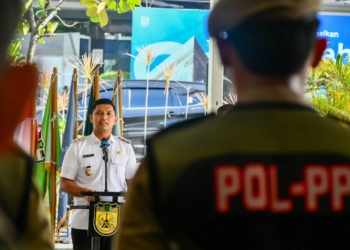 Afdhal Pimpin Apel Penyerahan Personel Satpol PP/WH ke 3 Kecamatan