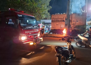 Trafo PLN di Stadion Dimurthala Terbakar