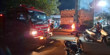 Trafo PLN di Stadion Dimurthala Terbakar