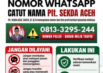 Waspada Penipuan WhatsApp Catut Nama Plt. Sekda Aceh