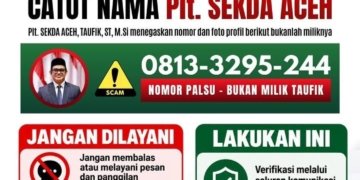 Waspada Penipuan WhatsApp Catut Nama Plt. Sekda Aceh