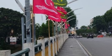 Alam Peudeung Berkibar di Pusat Kota Banda Aceh